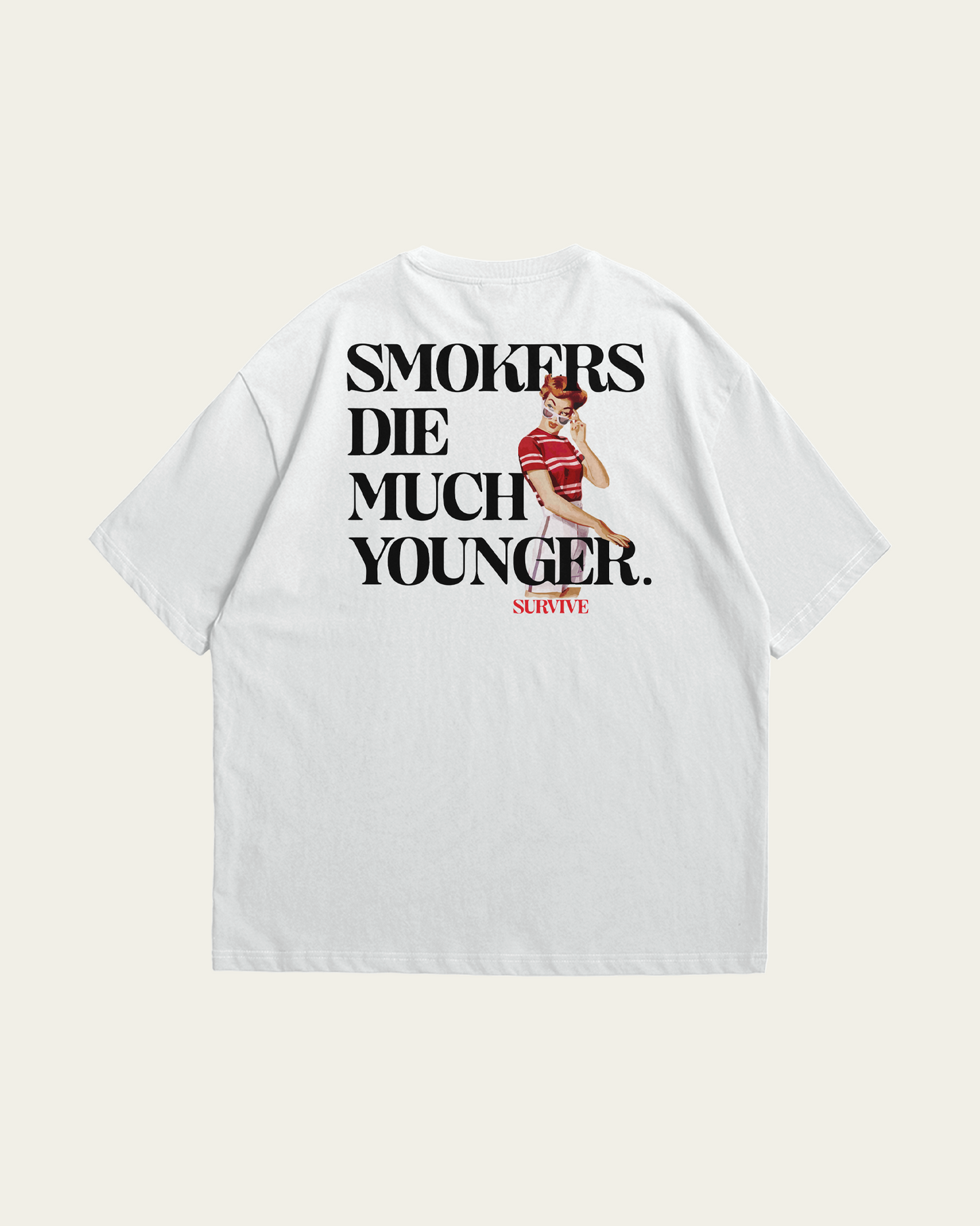 T-SHIRT BRANCA OVERSIZE SMOKERS