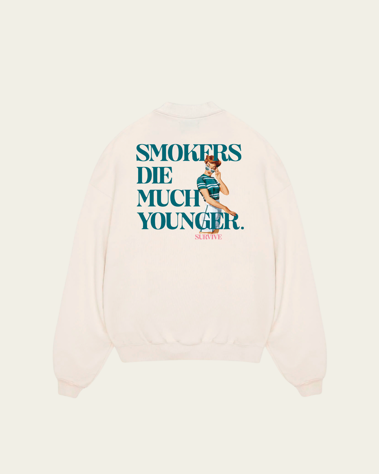 SWEATSHIRT IVORY OVERSIZE SMOKERS