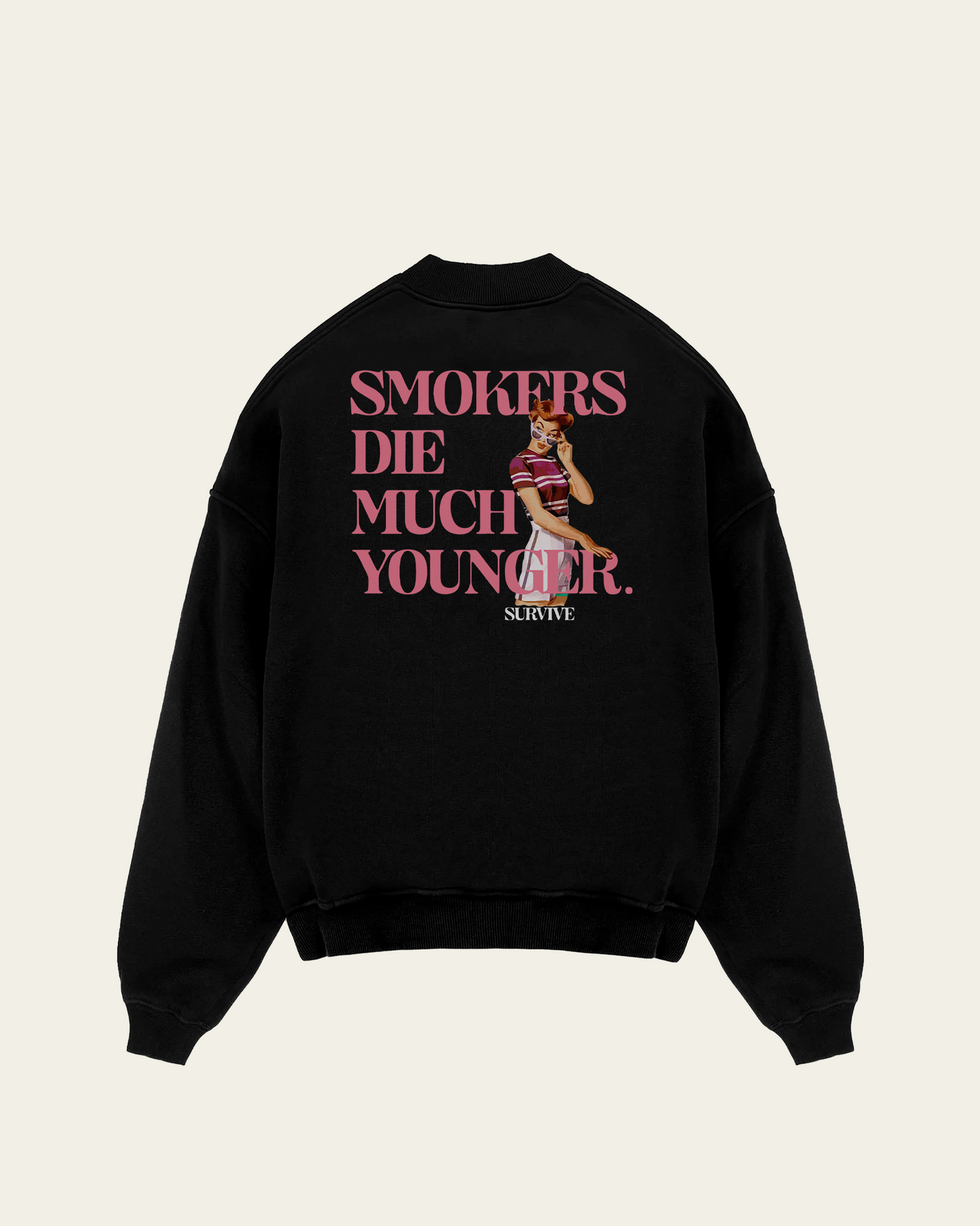 SWEATSHIRT PRETA OVERSIZE SMOKERS
