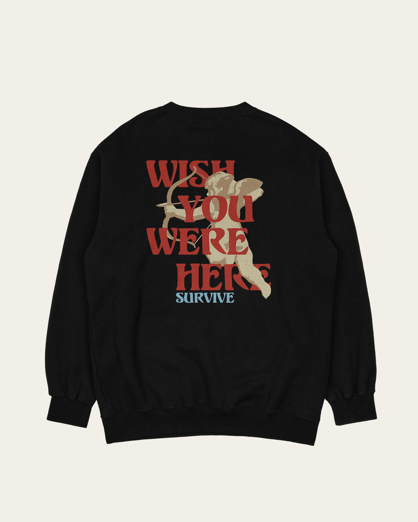 SWEATSHIRT PRETA WISH YOU WERE HERE