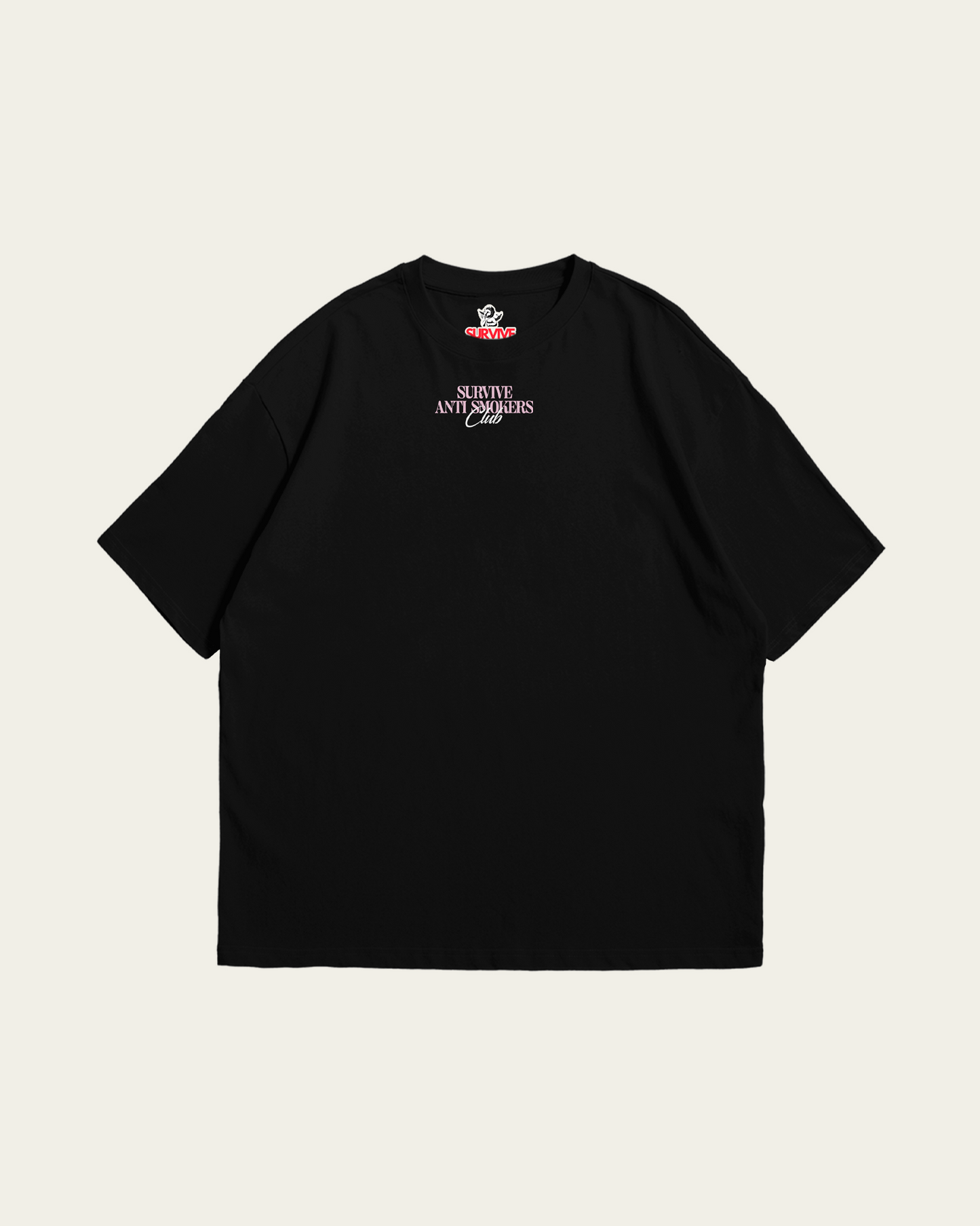 T-SHIRT PRETA OVERSIZE SMOKERS