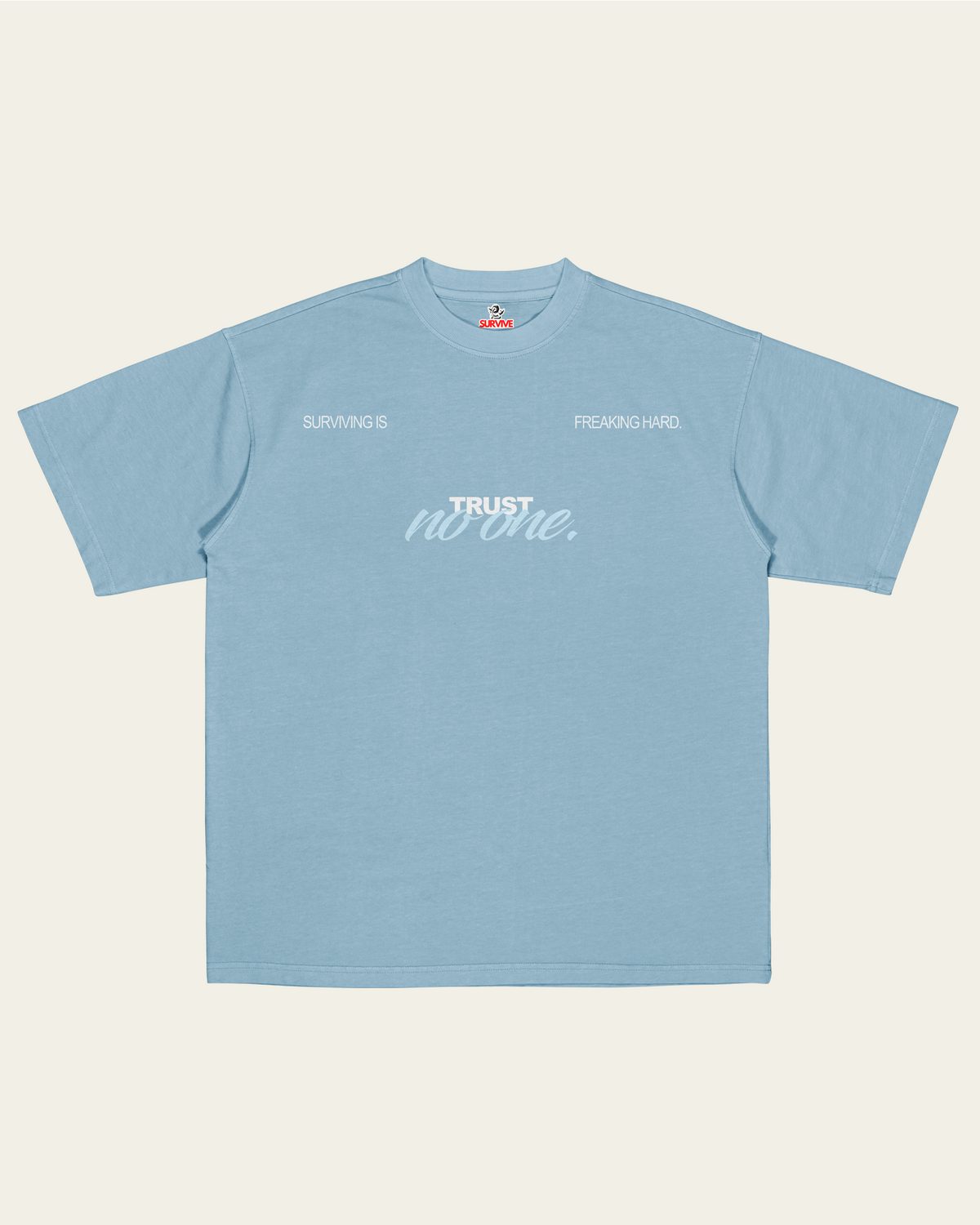 T-SHIRT AZUL OVERSIZED TRUST NO ONE