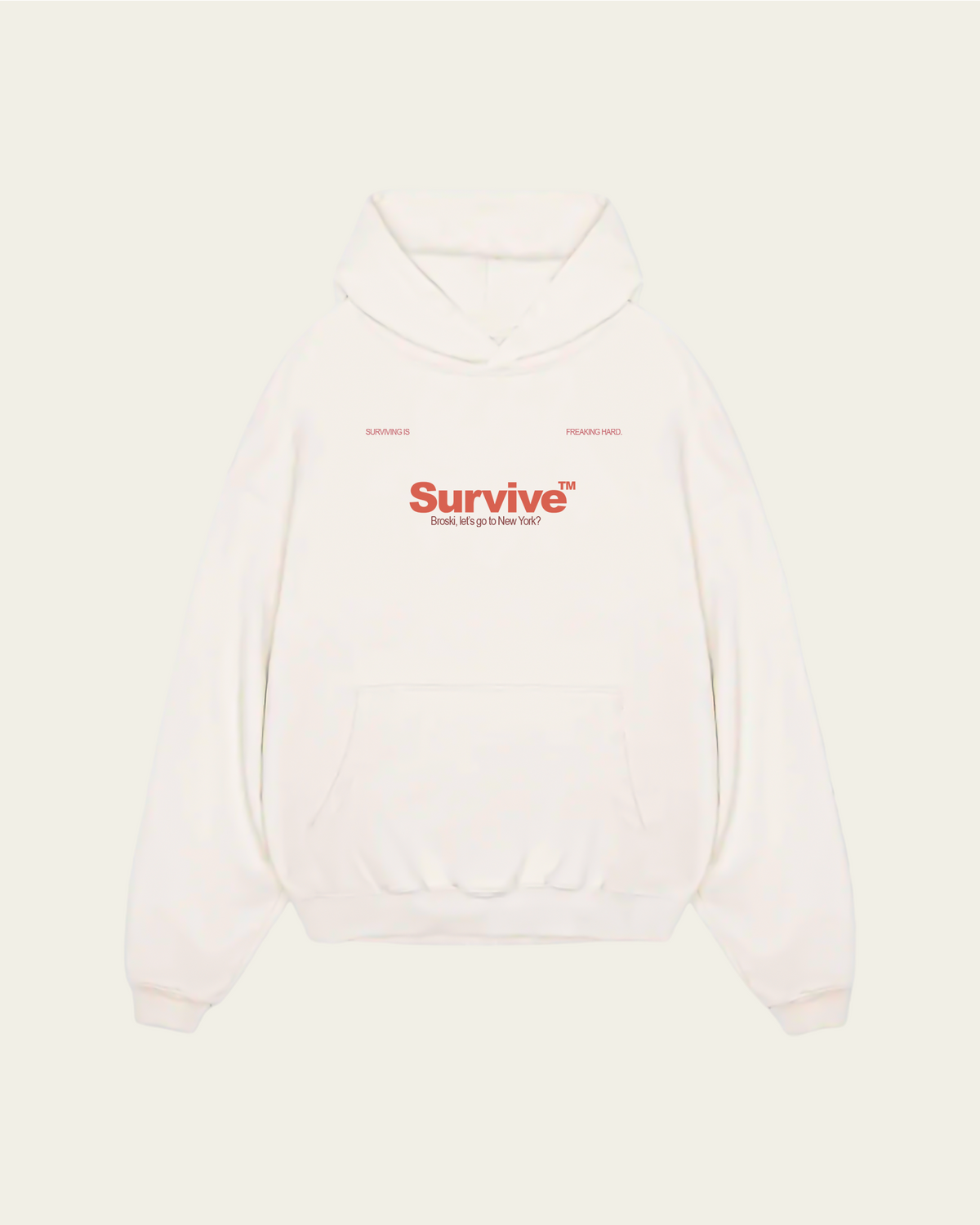 HOODIE IVORY BROSKI LET'S GO TO NY