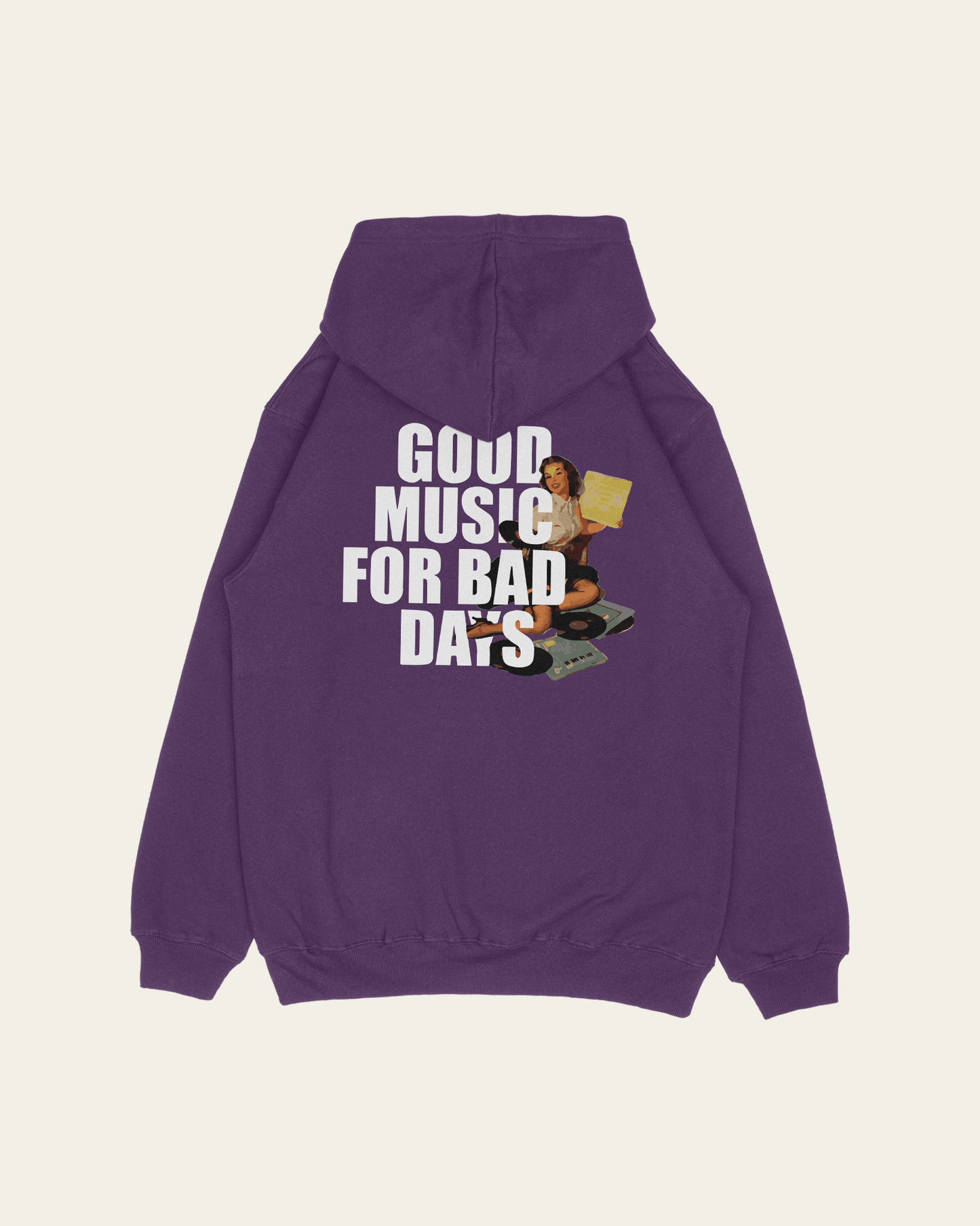 HOODIE ROXA GOOD MUSIC FOR BAD DAYS