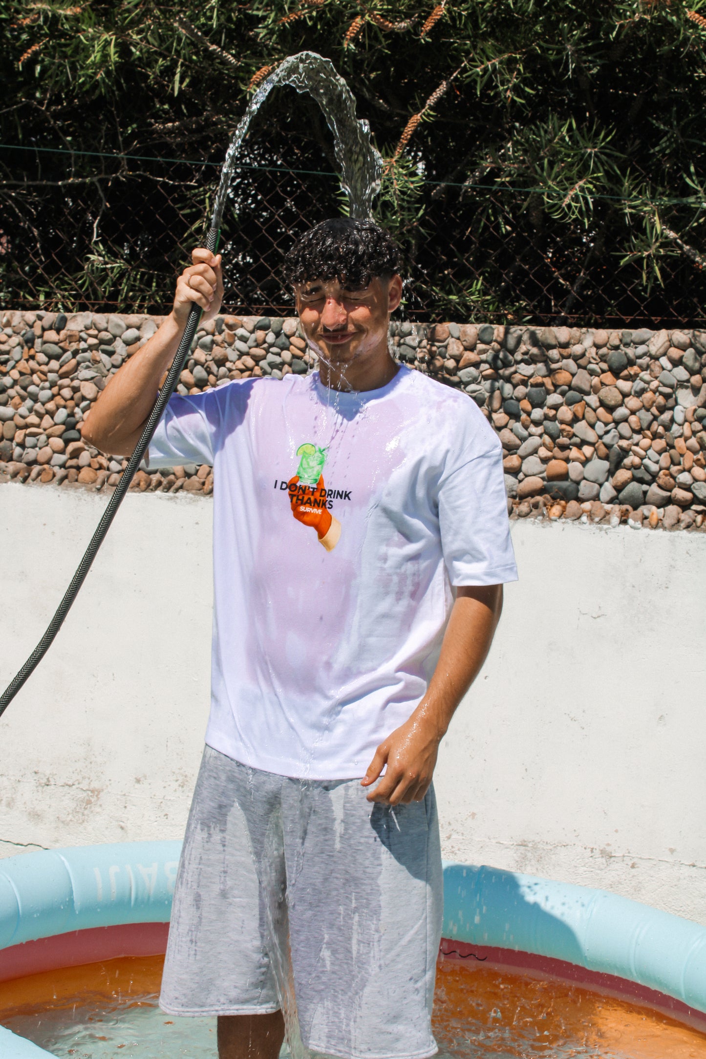 T-SHIRT BRANCA OVERSIZED I DONT DRINK, THANKS