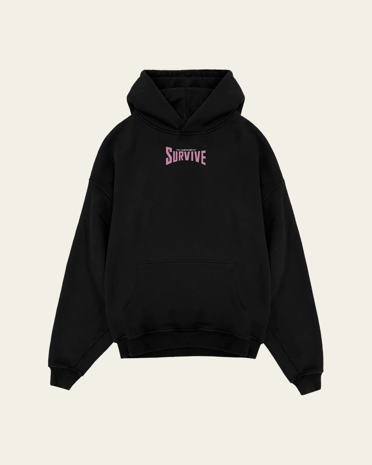 HOODIE PRETA OVERSIZED MAN, I COULD EAT