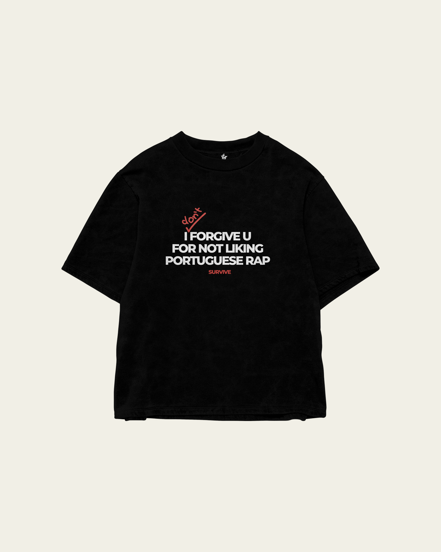 T-SHIRT PRETA OVERSIZED CROPPED PORTUGUESE RAP
