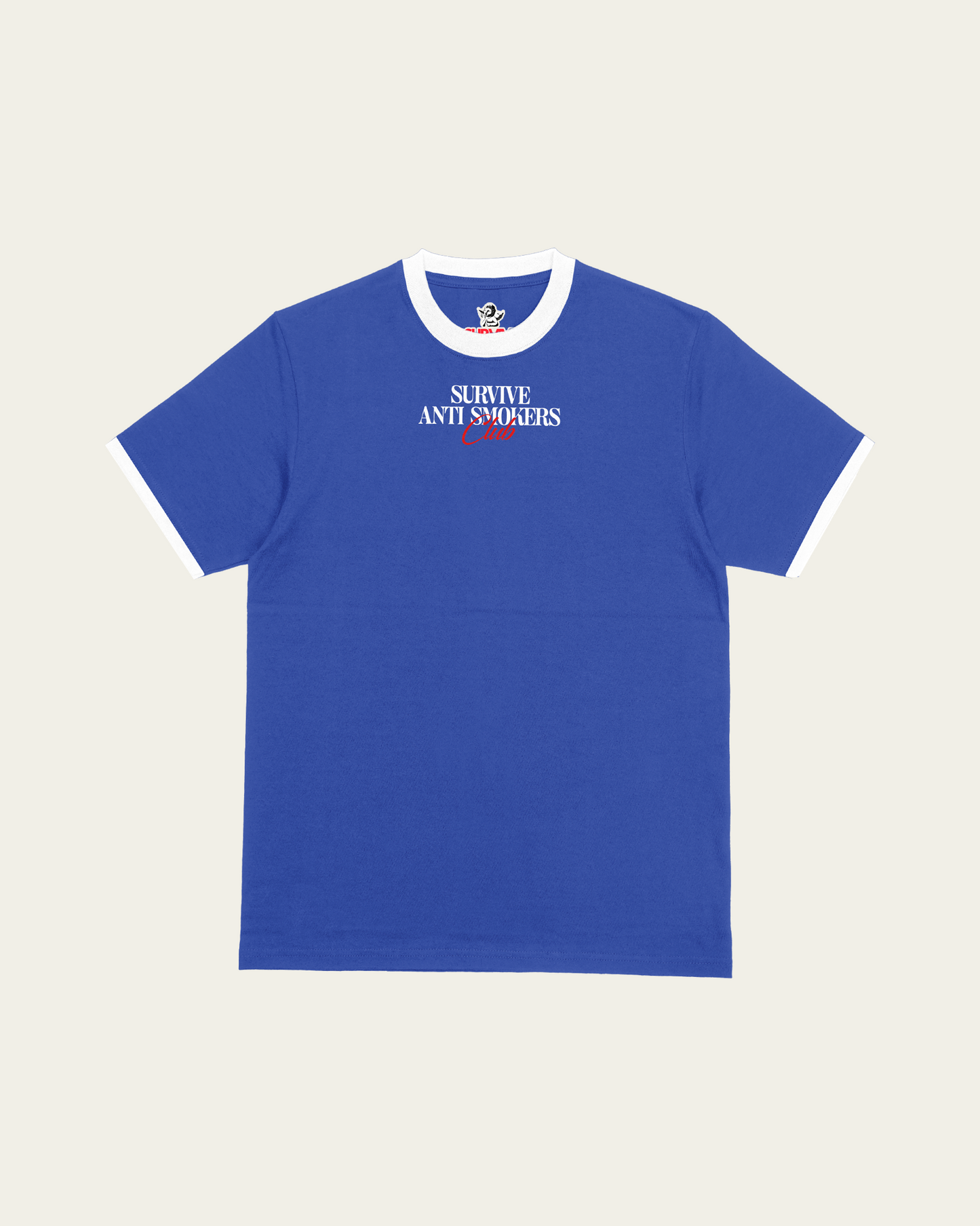T-SHIRT AZUL/BRANCA SMOKERS