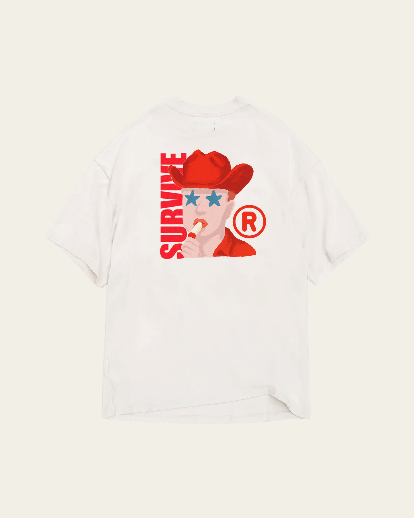 T-SHIRT BRANCA OVERSIZED COWBOY