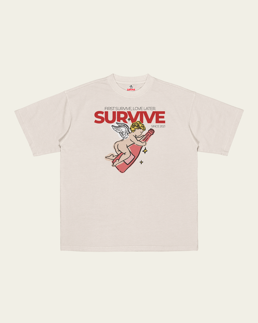 T-SHIRT IVORY OVERSIZED LOVE LATER