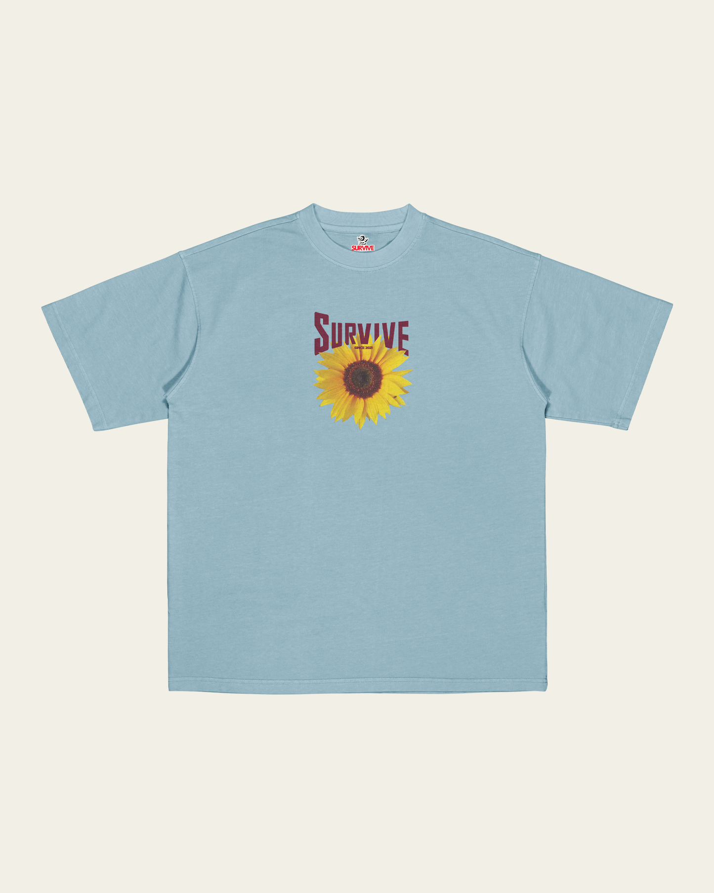 T-SHIRT AZUL OVERSIZED FLOR DE ESTUFA