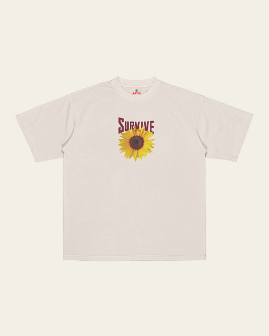 T-SHIRT IVORY OVERSIZED FLOR DE ESTUFA