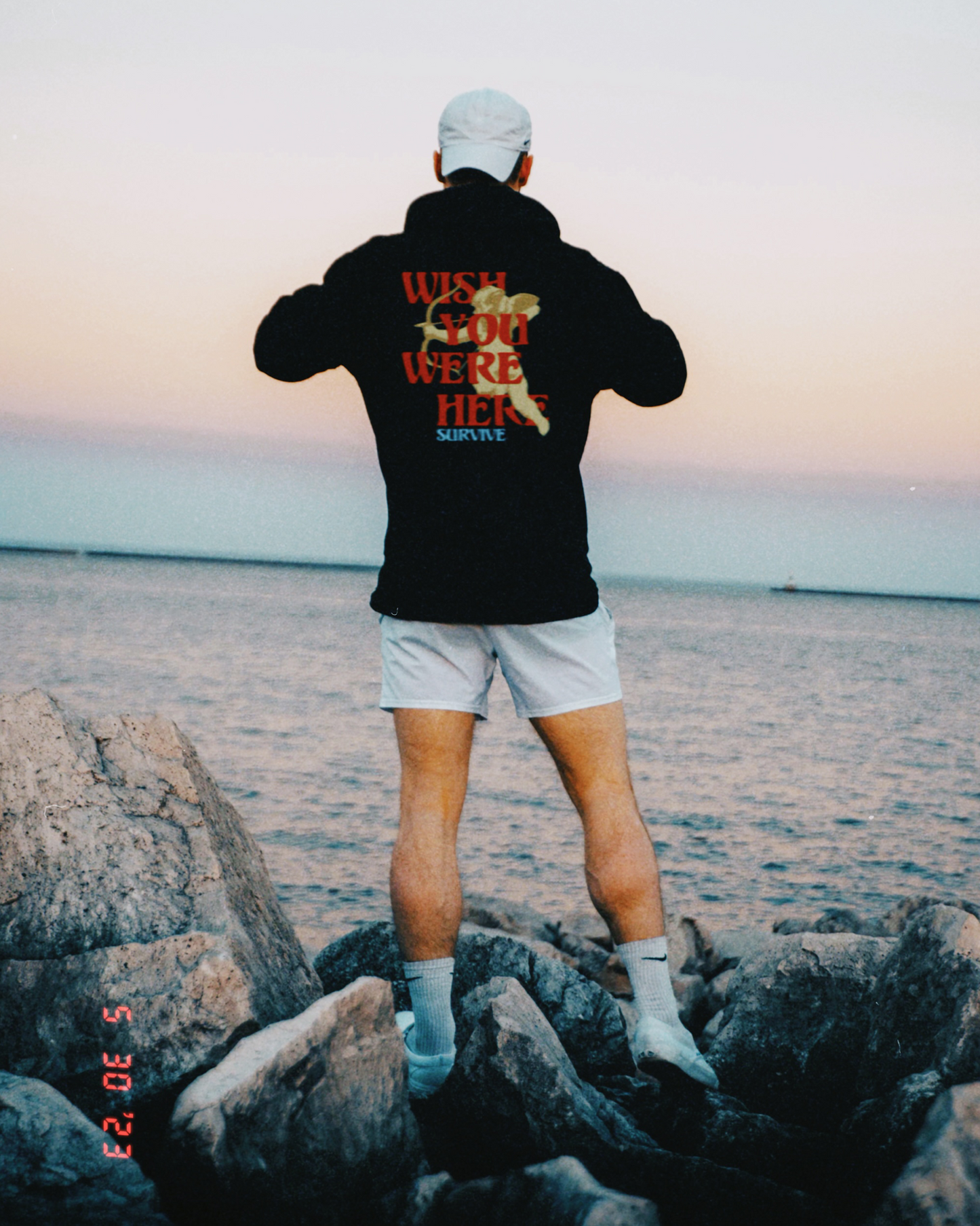 HOODIE PRETA WISH YOU WERE HERE