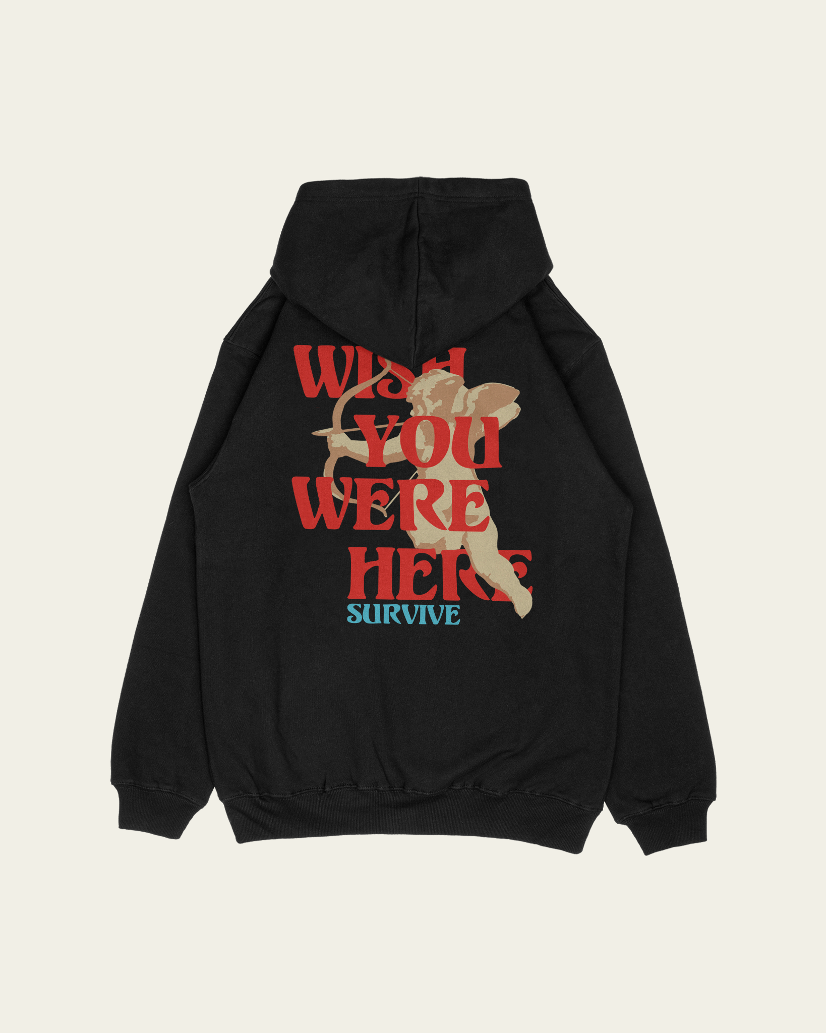 HOODIE PRETA WISH YOU WERE HERE wearitandsurvive