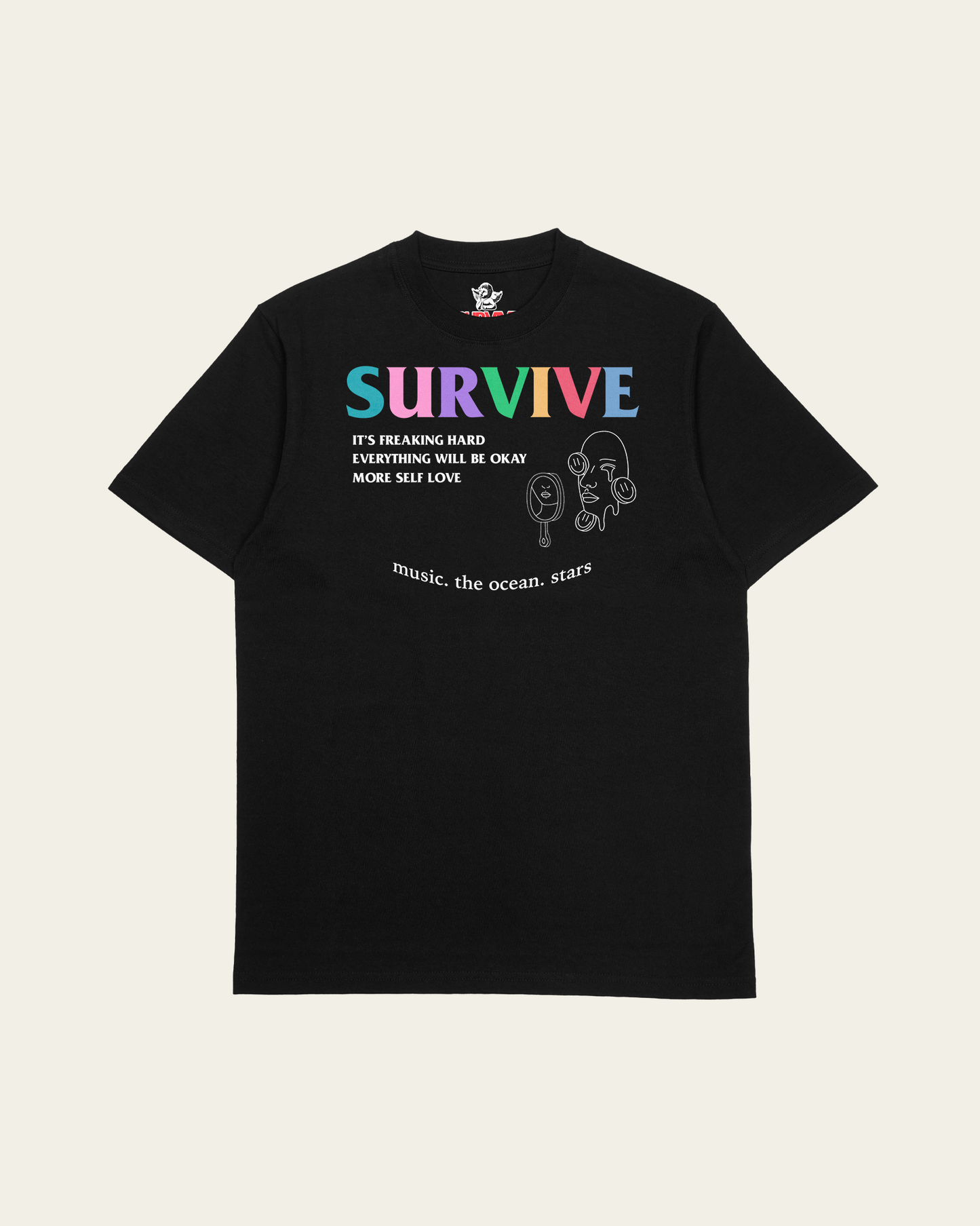 T-SHIRT PRETA POSITIVE THINKING