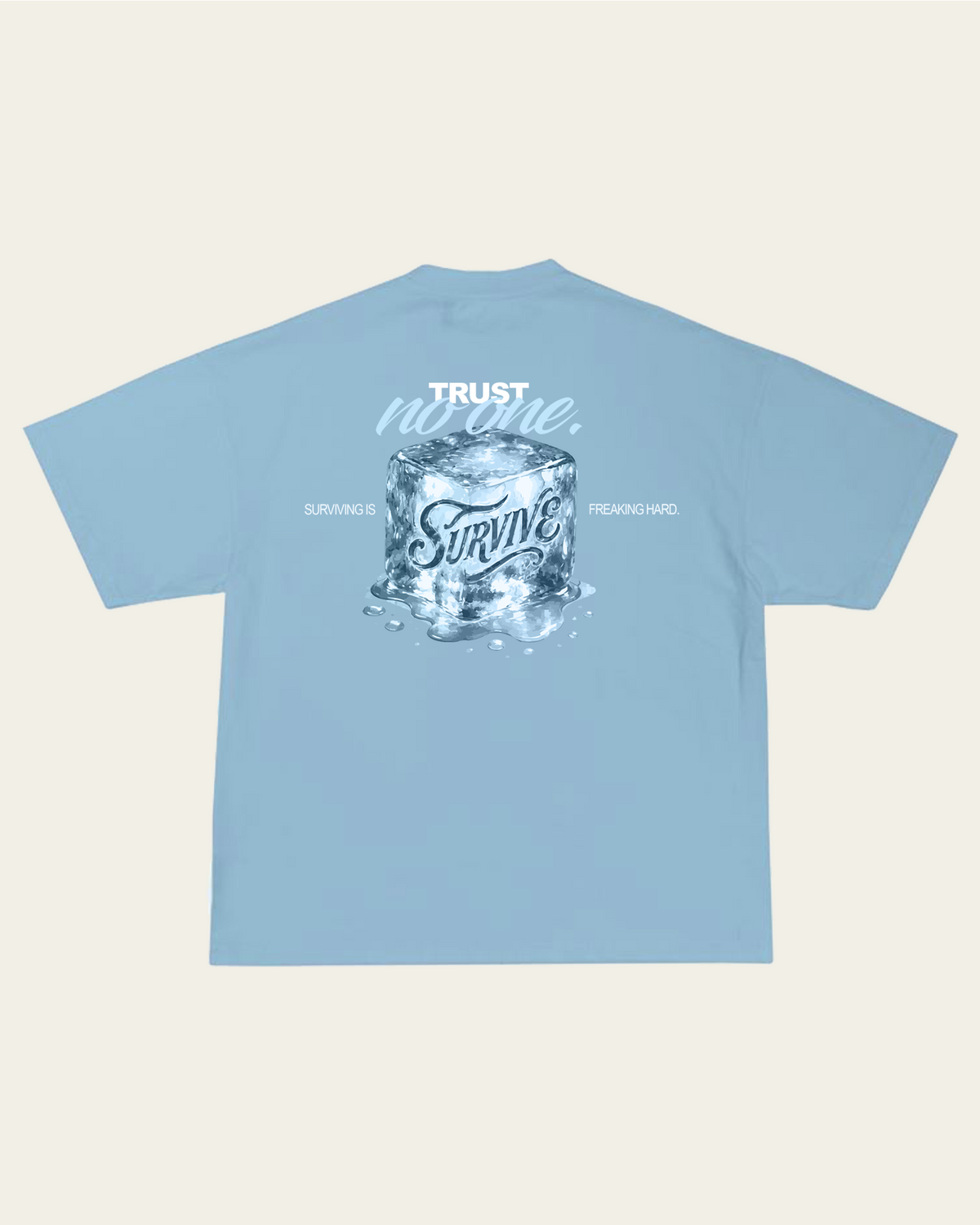 T-SHIRT AZUL OVERSIZED TRUST NO ONE