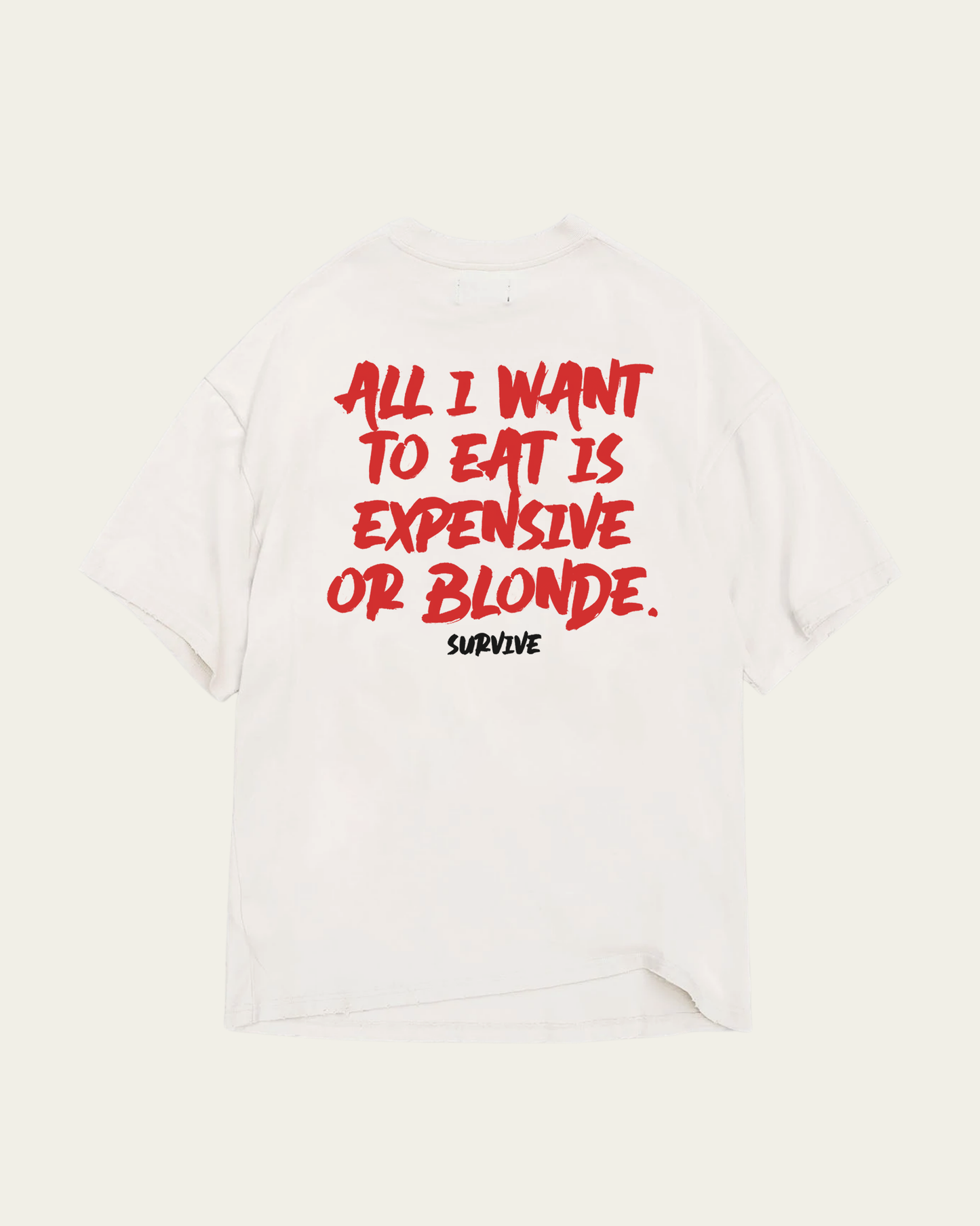 T-SHIRT BRANCA OVERSIZED EXPENSIVE OR BLONDE