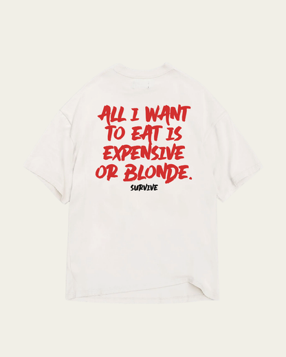 T-SHIRT BRANCA OVERSIZED EXPENSIVE OR BLONDE