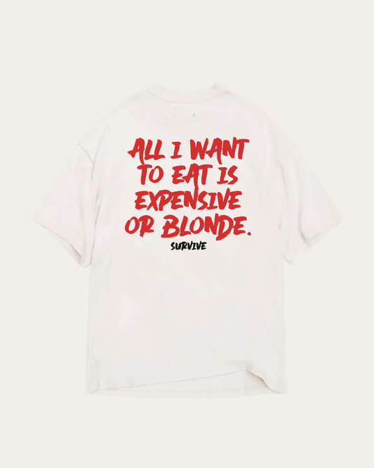 T-SHIRT BRANCA OVERSIZED EXPENSIVE OR BLONDE