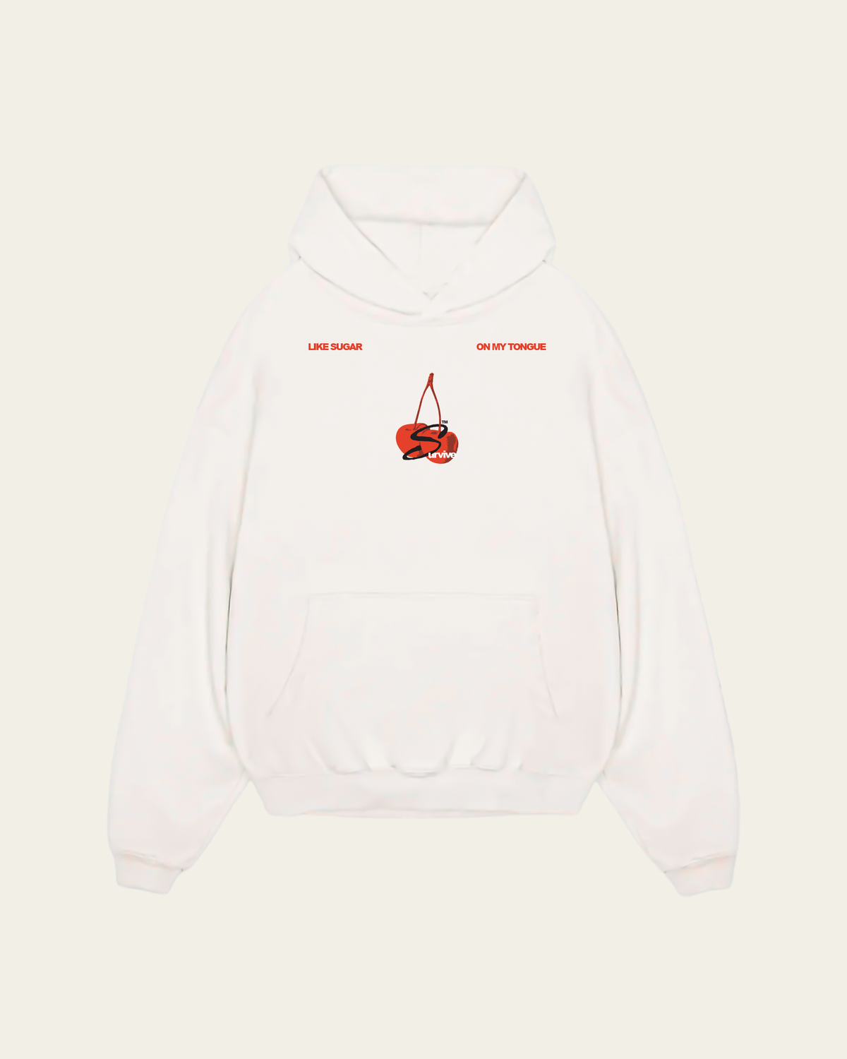 HOODIE BRANCA OVERSIZED SUGAR ON MY TONGUE