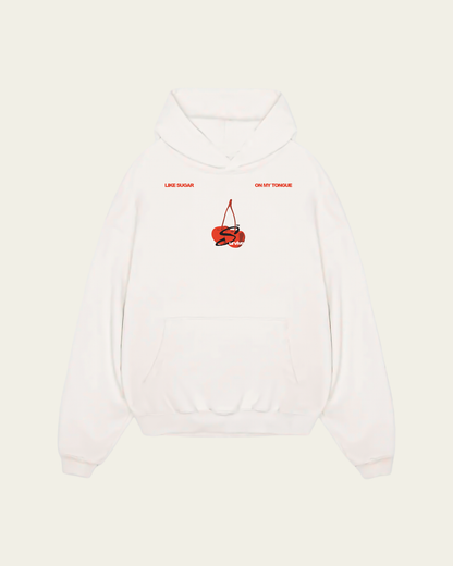 HOODIE BRANCA OVERSIZED SUGAR ON MY TONGUE