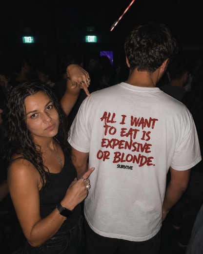 T-SHIRT BRANCA OVERSIZED EXPENSIVE OR BLONDE