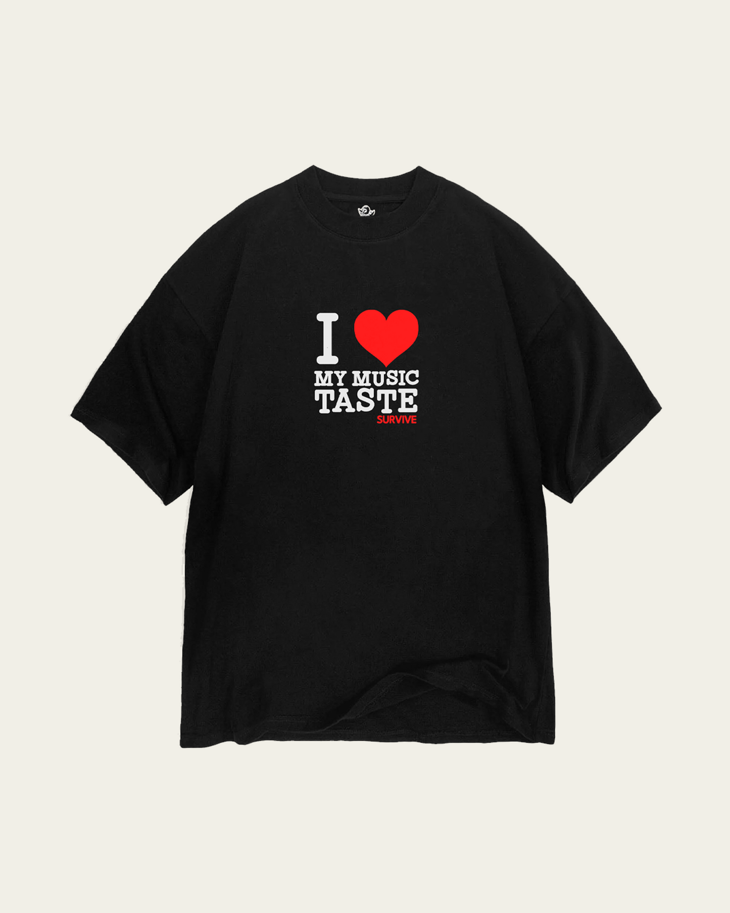 OVERSIZE T-SHIRT PRETA MUSIC DOESN'T BREAK MY HEART