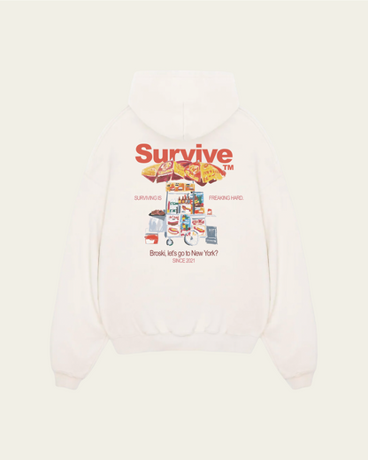 HOODIE IVORY BROSKI LET'S GO TO NY