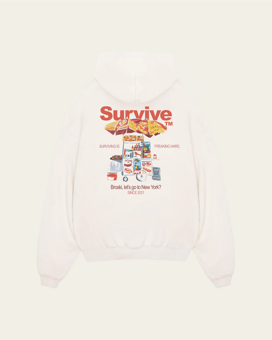 HOODIE IVORY BROSKI LET'S GO TO NY
