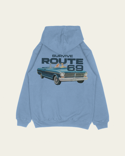 HOODIE AZUL ROUTE 69