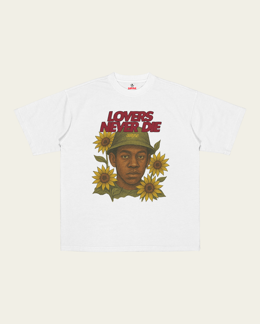 T-SHIRT BRANCA OVERSIZED LOVERS NEVER DIE