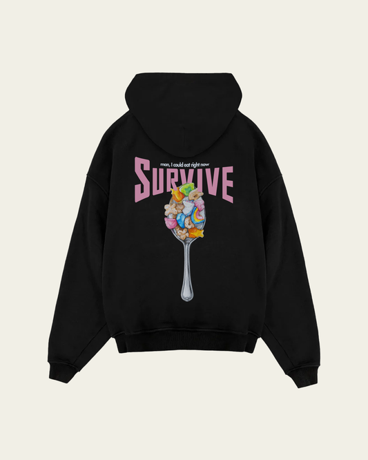 HOODIE PRETA OVERSIZED MAN, I COULD EAT