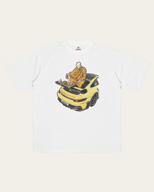 T-SHIRT BRANCA OVERSIZED SPEED CARS