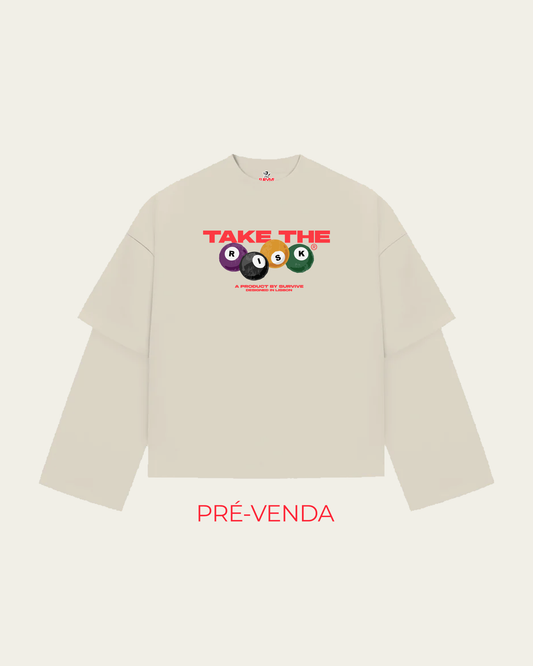 LONGSLEEVE IVORY BOXY/CROPPED TAKE THE RISK