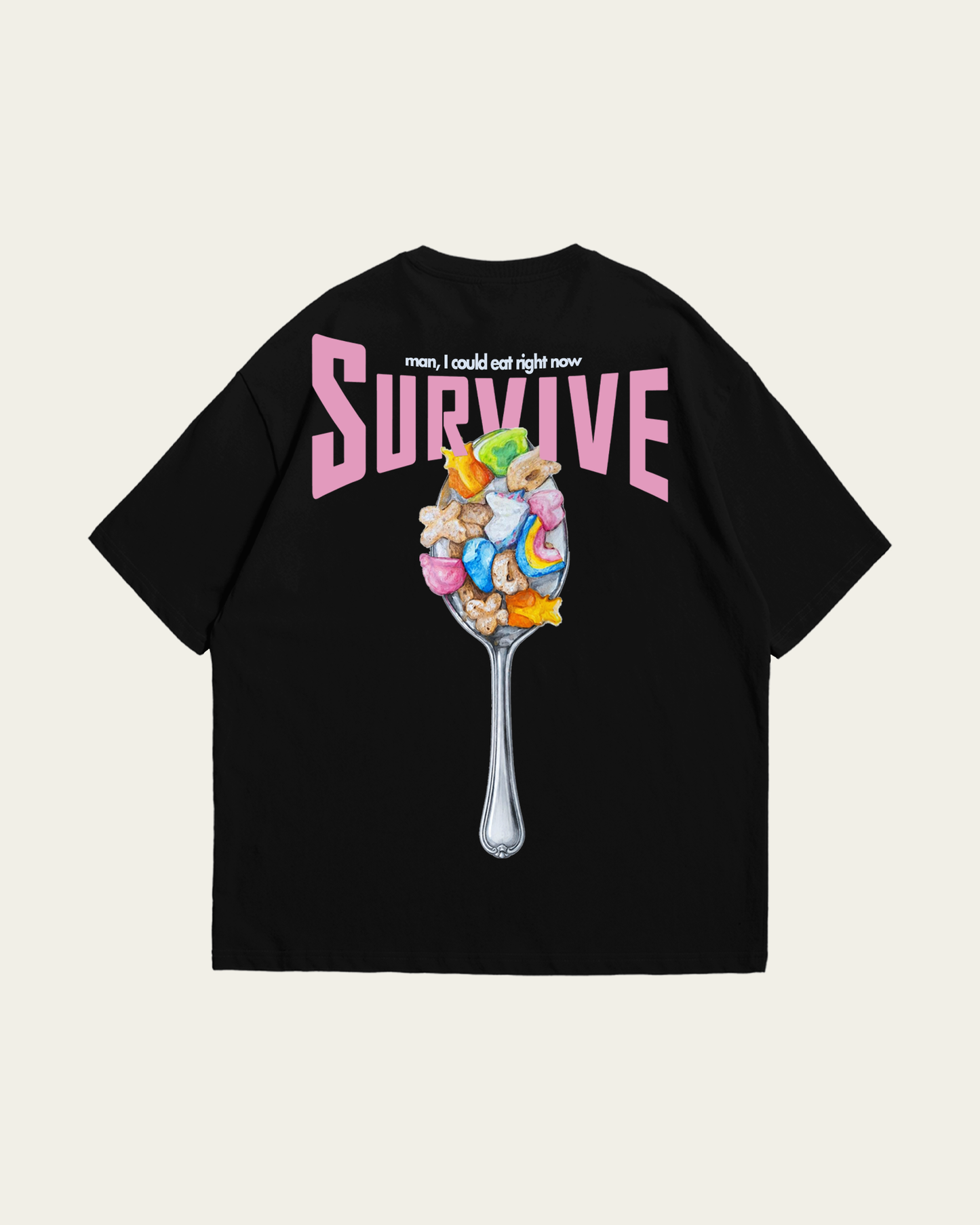 T-SHIRT PRETA OVERSIZED MAN, I COULD EAT