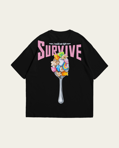 T-SHIRT PRETA OVERSIZED MAN, I COULD EAT