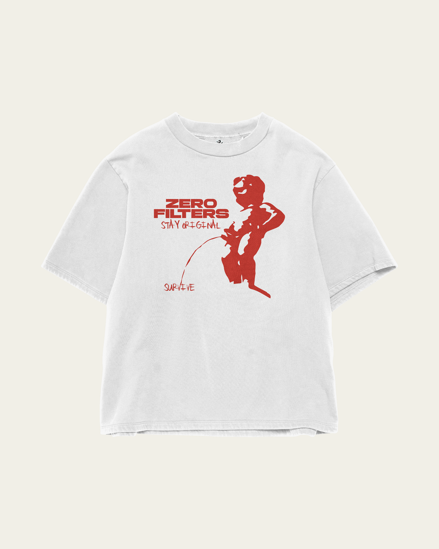 T-SHIRT BRANCA OVERSIZE ZERO FILTERS
