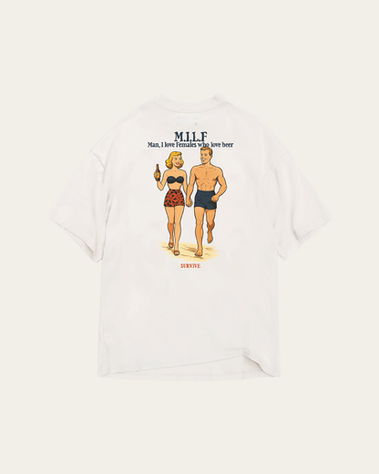T-SHIRT BRANCA OVERSIZED M.I.L.F