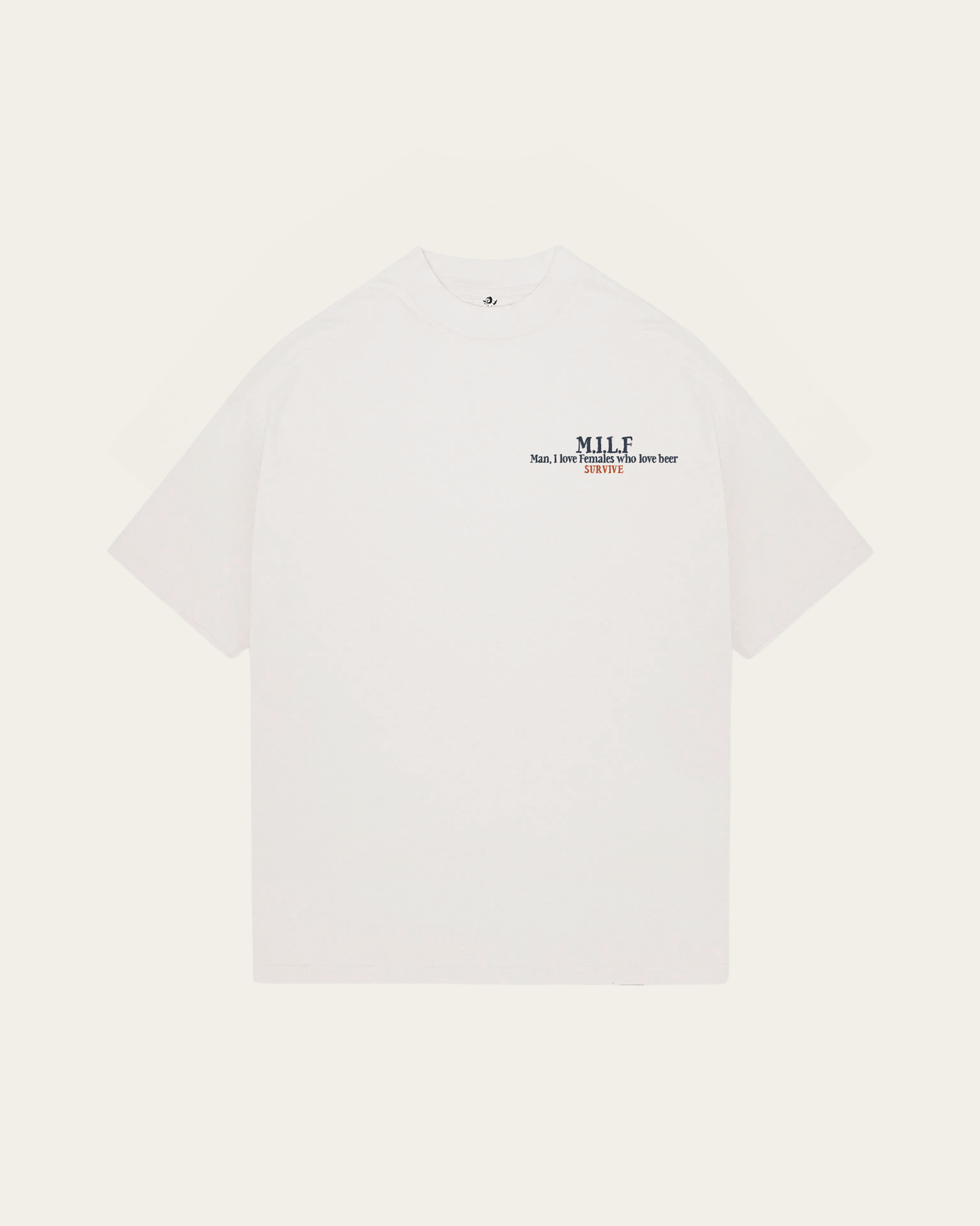 T-SHIRT BRANCA OVERSIZED M.I.L.F