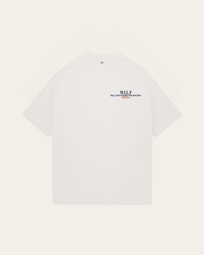 T-SHIRT BRANCA OVERSIZED M.I.L.F