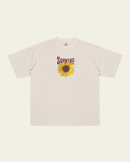 T-SHIRT IVORY OVERSIZED FLOR DE ESTUFA