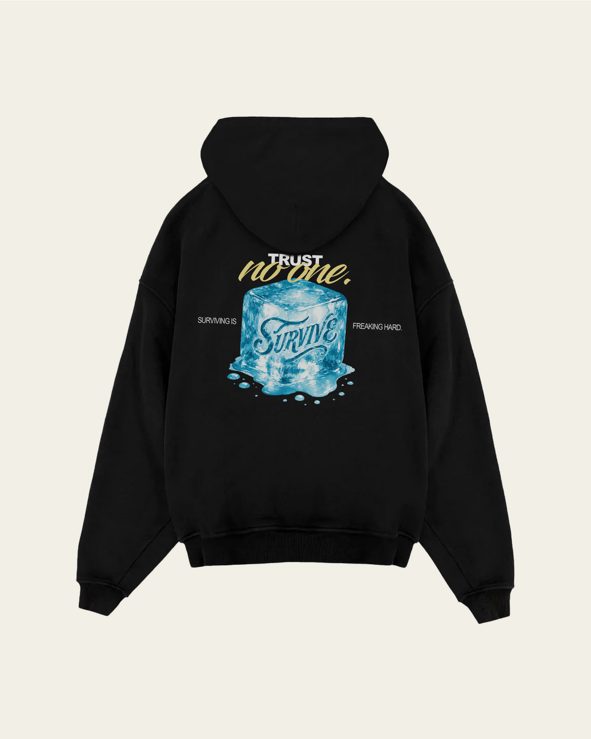 HOODIE PRETA OVERSIZED TRUST NO ONE