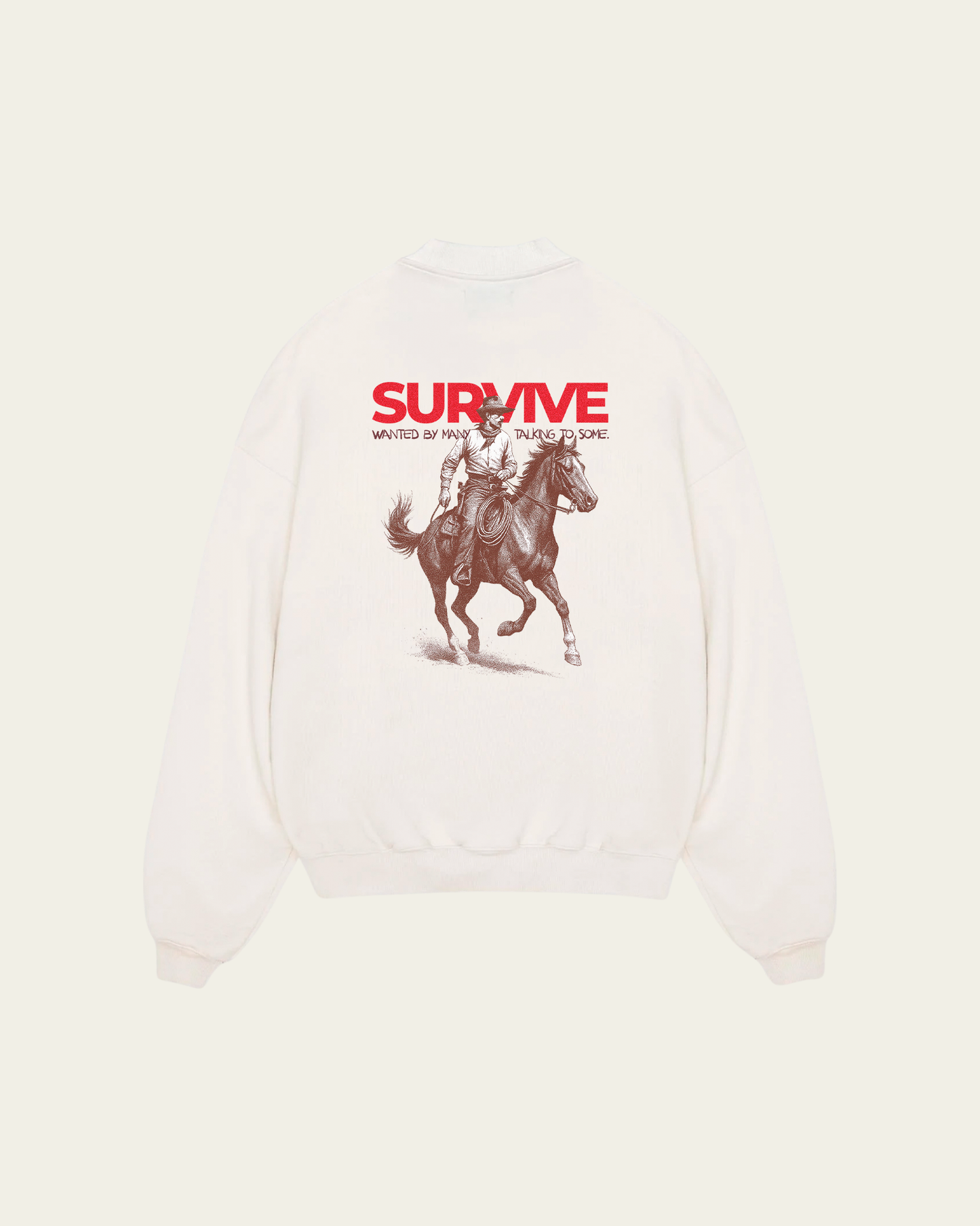 SWEATSHIRT IVORY OVERSIZED WANTED BY MANY