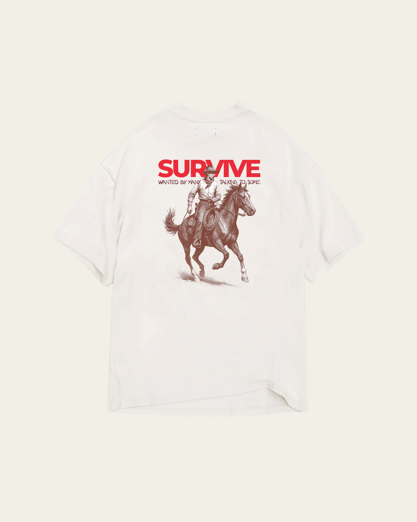 T-SHIRT IVORY OVERSIZED WANTED BY MANY