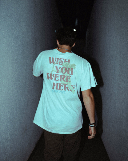 T-SHIRT BRANCA WISH YOU WERE HERE