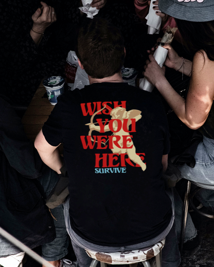 T-SHIRT PRETA WISH YOU WERE HERE