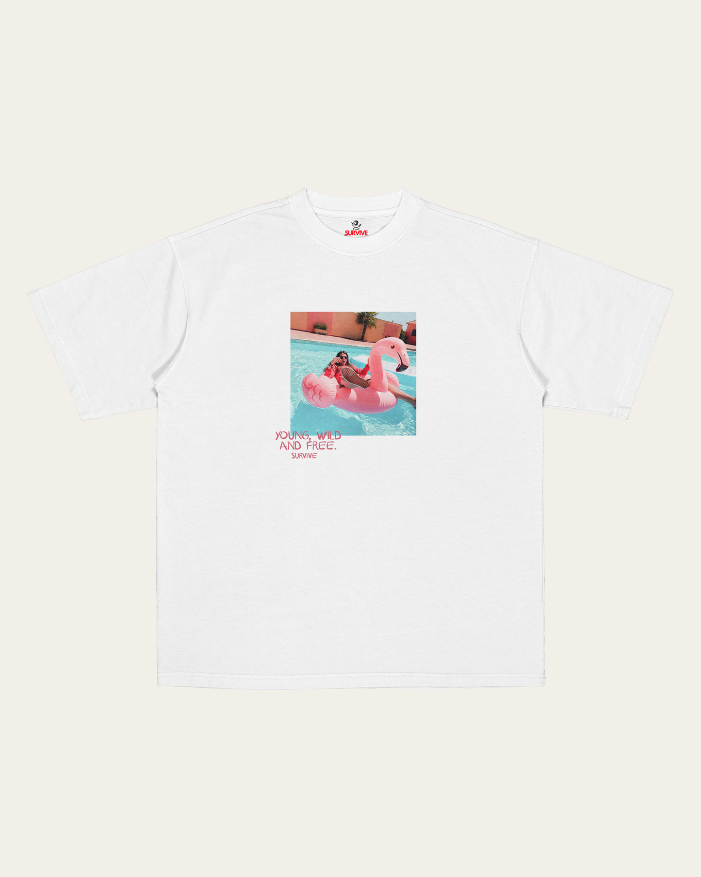 T-SHIRT BRANCA OVERSIZED YOUNG, WILD AND FREE