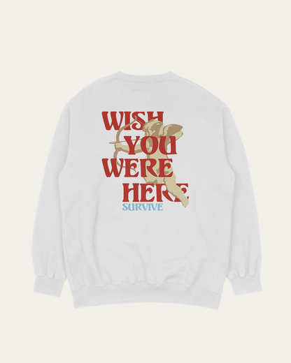 SWEATSHIRT BRANCA WISH YOU WERE HERE