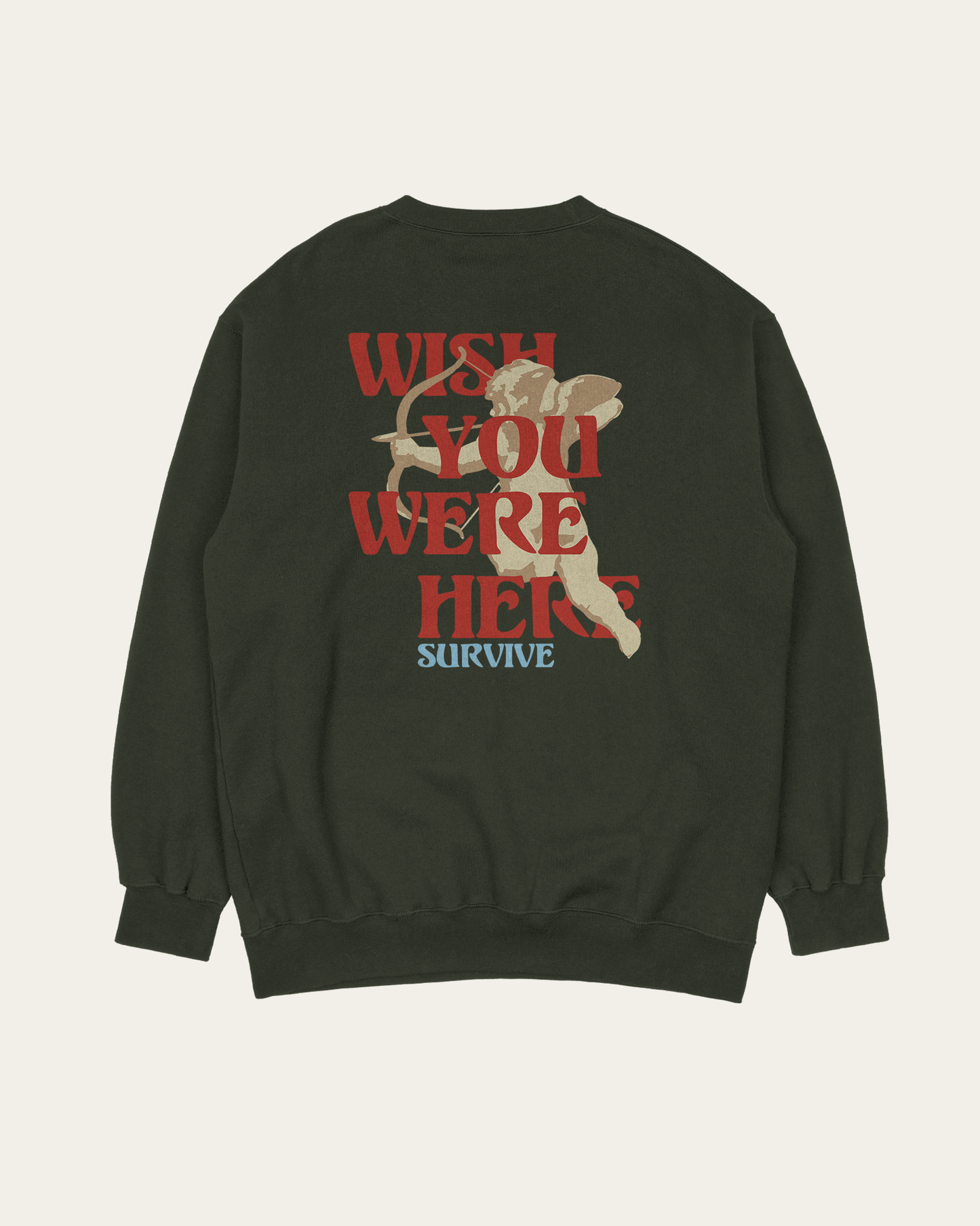 SWEATSHIRT VERDE WISH YOU WERE HERE