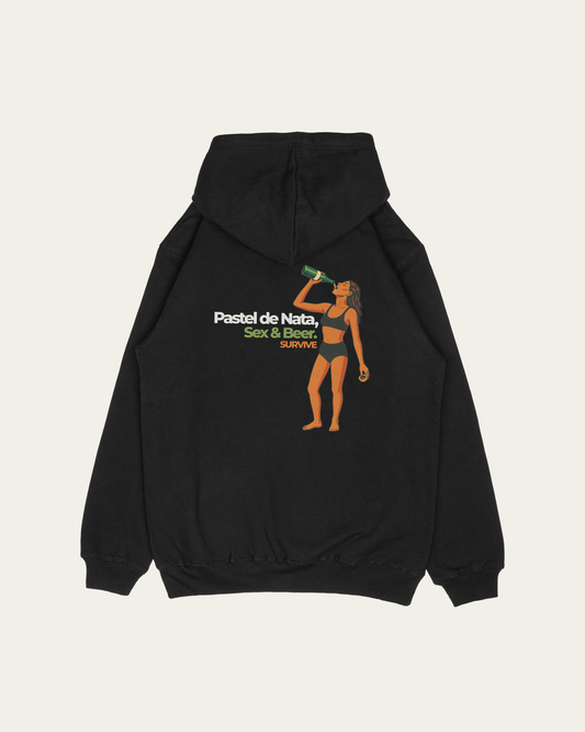 HOODIE PRETA PASTEL DE NATA